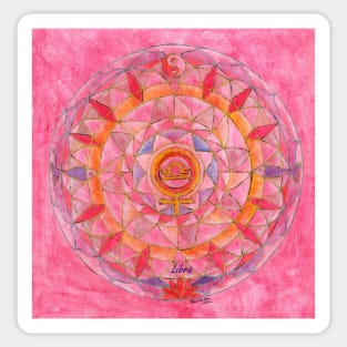 Libra horoscope free-hand mandala - Renate van Nijen Sticker